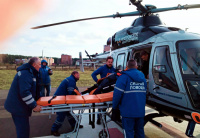 Первый пациент доставлен на санитарном вертолете из Углича в Ярославль